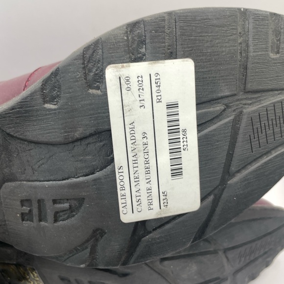 Casta dark Red burgundy Lace up calie heeled boot - Picture 10 of 11